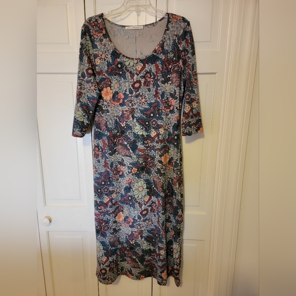 Peruvian Connection Women's Floral Multicolor Women's Dress Size Large EUC